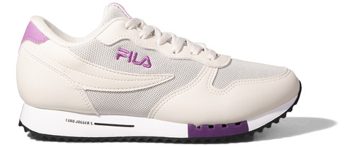 Zapatillas Fila Euro Jogger Sport Crema Violeta Mujer