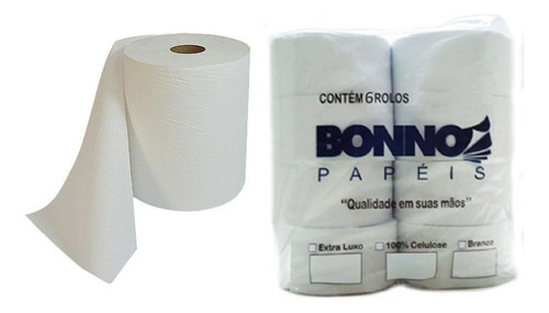 6 Bobinas Papel Toalha 100% Celulose (6unds) Bono Bobina Bonina en rolo6 x 6 unidades c/u