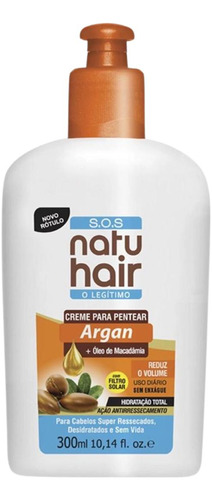 Natu Hair - Creme Para Pentear Argan + Óleo Macadâmia 300ml