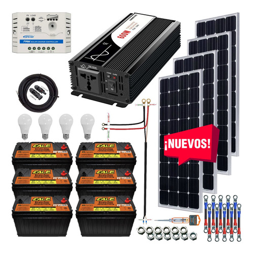 Kit Solar 3500 Watts Cale Inversor 600w Onda Pura, Pwm Sd
