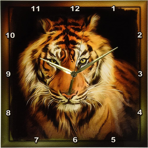 3drose Dpp_41377_2 Retrato De Un Reloj De Pared Tiger, 13 Po