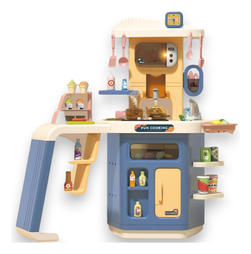 Brinque De Chef Com A Cozinha Infantil Torneira Funcional Cor Azul Joka Commerce