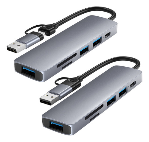 Hub Adaptador Usb C/usb 6 En 1 Para Mac Accesorios Notebooks