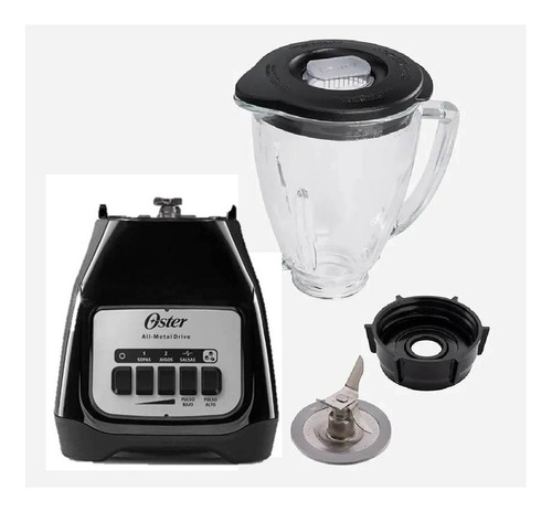 Licuadora Oster BLSTKAG-BPB 1.5 L negra con vaso de vidrio 127V