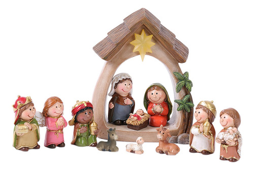 Juego De 12 Uds. De Escena De La Natividad, Escultura Del