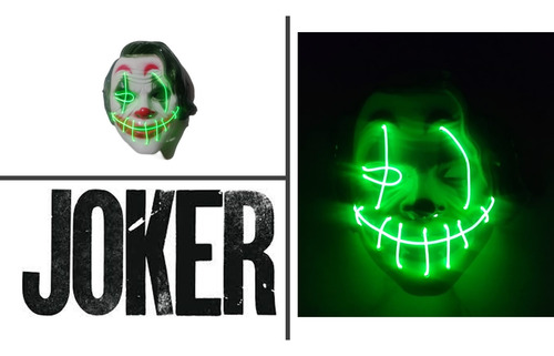 Máscara Led Joker Guasón Luces Halloween Fiesta