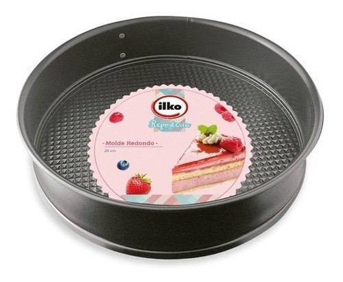 Molde Redondo Para Tortas Negro Con Cierre 25cm Ilko X1