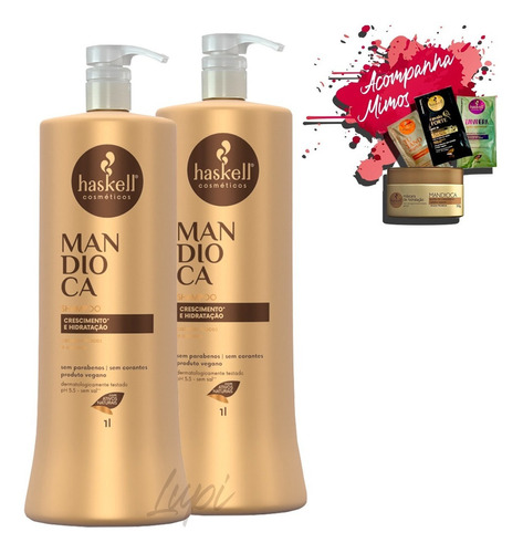  Kit 2 Shampoo Haskell Mandioca 1l