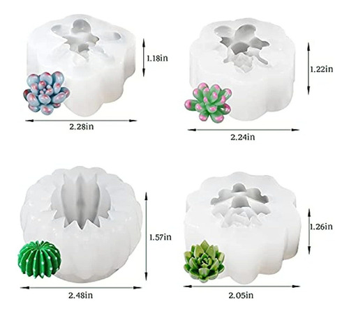 . 4 Grandes Moldes De Silicone Para Plantas De Flores De