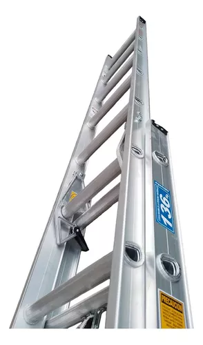 Escalera Aluminio Extensible 2 Tramos X 14 Esc C/soga 7.72 M