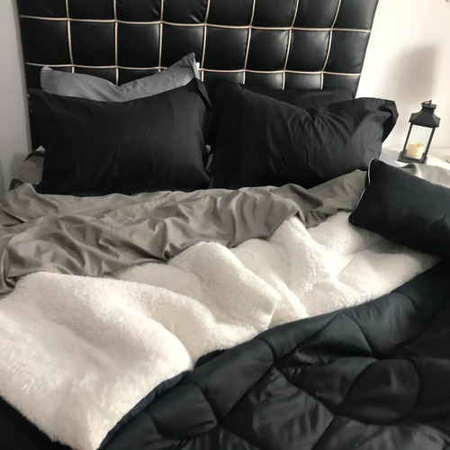 Plumon Doble Ovejero Negro Karytex