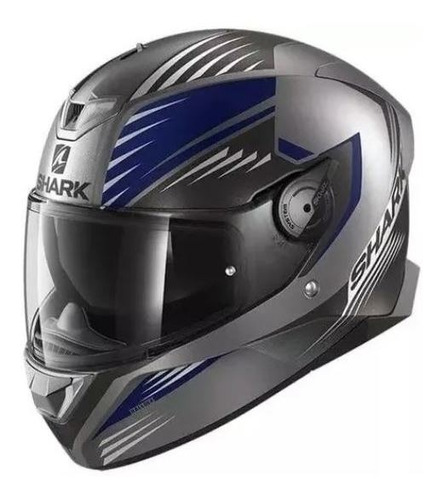 Capacete Shark D-skwal 2 Hallder Matt Aba Cinza/azul S