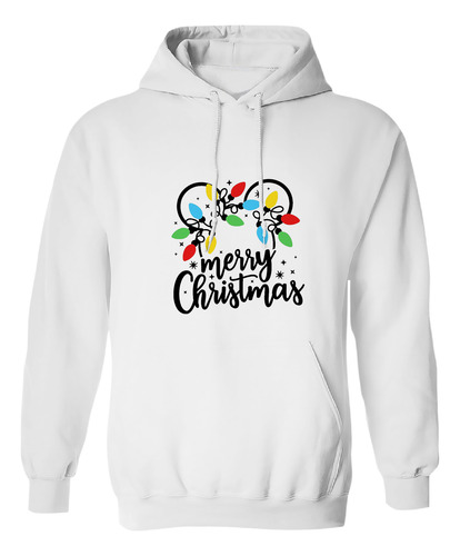Sudadera Con Gorro Merry Christmas Silueta Orejas Mickey