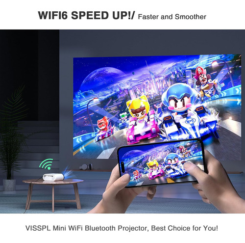 Proyector Mini Full Hd Wifi Bluetooth Portátil Con Trípode