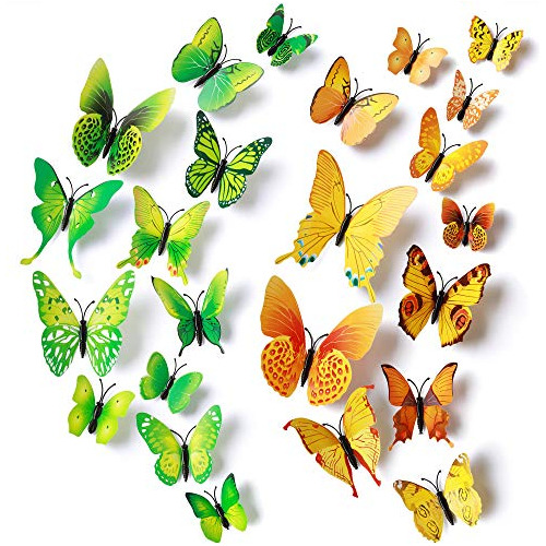 24pcs 3d Vivid Man-made Especial Animado De La Mariposa Del 