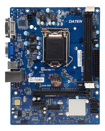Placa Mãe Daten H110 mAtx Nvme M2 Gigalan Intel 6ª/7ª Gen Ddr3 Lga1151 Azul