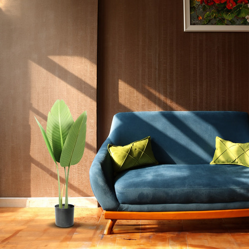 Planta Artificial Decorativa Palmera De Viajero, Banana 76cm