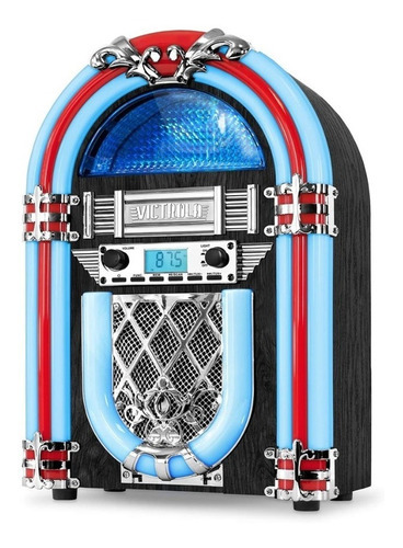 Parlante Victrola Bluetooth Jukebox Vjb-127 Color Azul Marino 110v