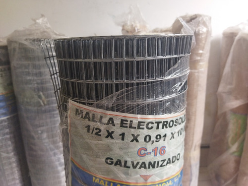 Malla Electrosoldada 1/2 X 1 X 0,91 Mts X 10 Mts Cal 16