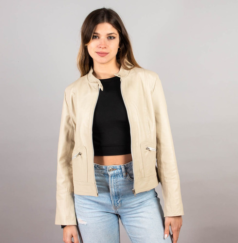 Campera De Cuero Vacuno Legítimo - Geralda - Rg Cueros