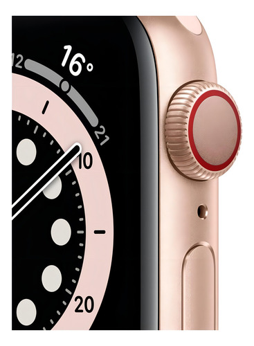 Apple Watch (GPS+Cellular) Series 6 display de 1.575" con correa de fluoroelastómero color rosa arena y caja color oro - Bueno (Reacondicionado)