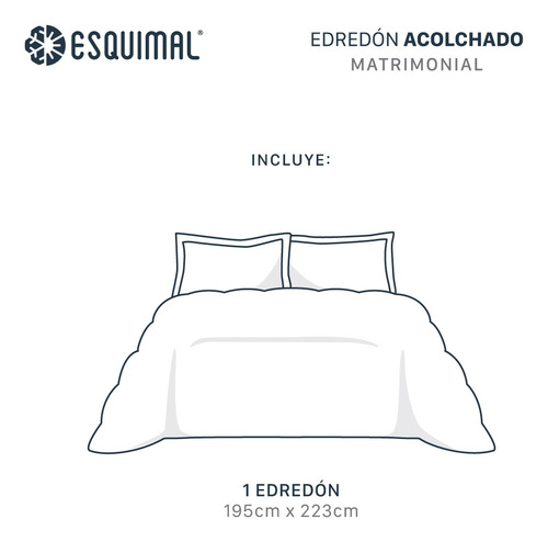 Edredón Esquimal Acolchado Relleno Tipo Down Matrimonial Terracota