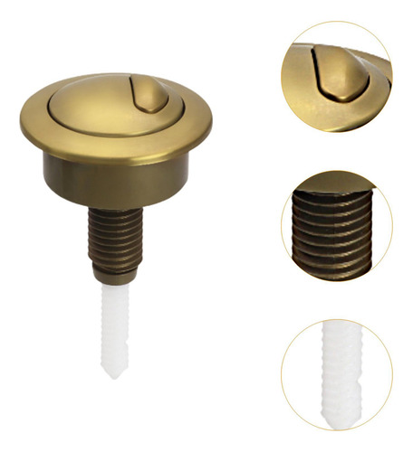 Accesorios De Baño Con Botón Pulsador Oro 8,7 Cm X 4,8 Cm
