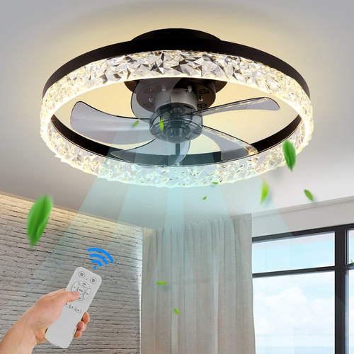 Cluelyhoo Ventilador Techo Perfil 19.7  Luz Cuchilla Led