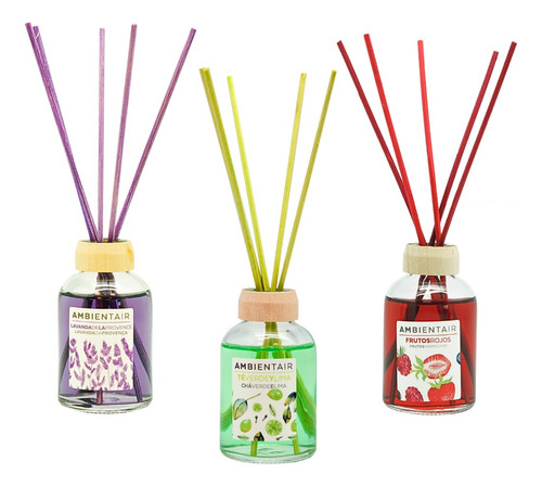 Pack Duo Difusor De Varillas Aromatico 50ml Ambientair Frutos Rojos