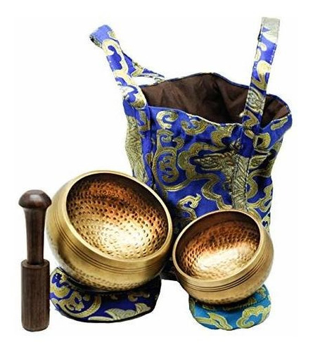 Imagen 1 de 7 de Tibetan Singing Bowls Set. 2 Bowls: 4 Inches &amp; 3.15 Inc