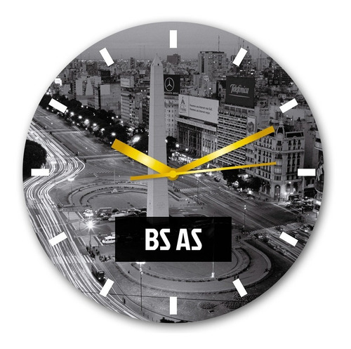 Reloj De Pared Buenos Aires New York Sidney Roma 25cm C/u