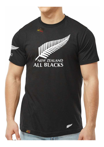 Polera-all Blacks Negra Rugby 