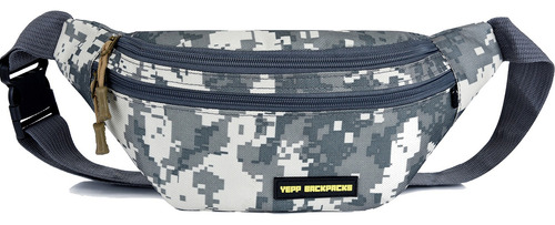 Pochete Militar Prática 3 Bolsos Camuflada Cintura Yepp Cor Cinza-claro