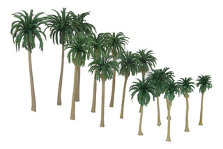 10pcs árboles Verdes Palmeras De Coco Modelo 1/65 16cm 