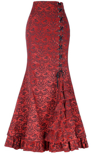 Falda Larga Gotica Vintage Jacquard Victoriana Steampunk