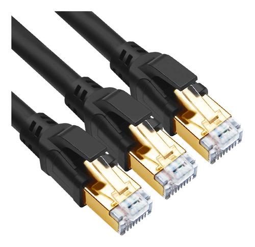 Cable Ethernet Cat 8, 3 Pies (paquete De 3) Ultra Alta Veloc