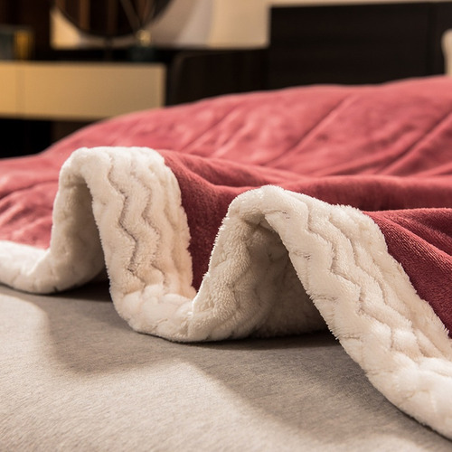 Manta De Cama Polar Bicolor Para Sofá O Cama