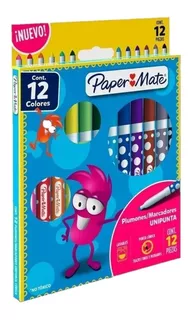 Plumones Paper Mate Pincelín Unipunta 12 Pzs Marcadores