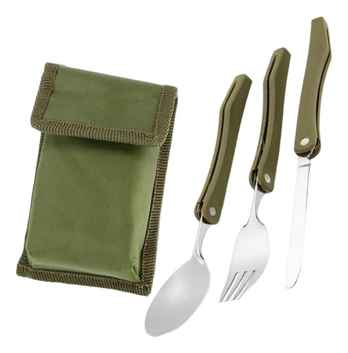 I Juego De Cubiertos Portátil For Acampar Con Cuchara
