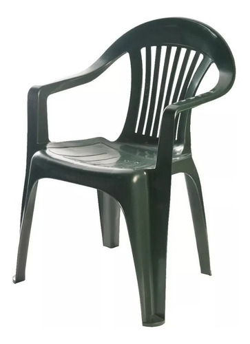 Silla Pvc Reforzada Con Apoya Brazos Hasta 120kgs Negro Tyt