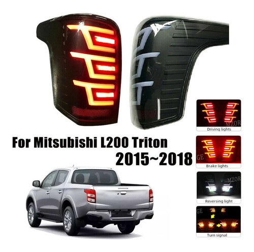 Guias Traseras Mitsubishi L200 Triton 2015 2018 Smoke