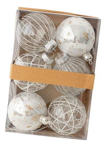 6x Bolas De Navidad Adornos Decoración De Árbol De Navidad