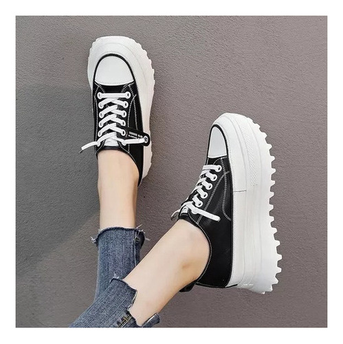 ~ Nuevos Zapatos De Plataforma Con Punta Redonda Para Mulher