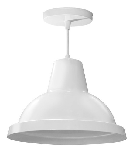 Lampara Colgante Campana Galponera Blanco Vintage Apto Led