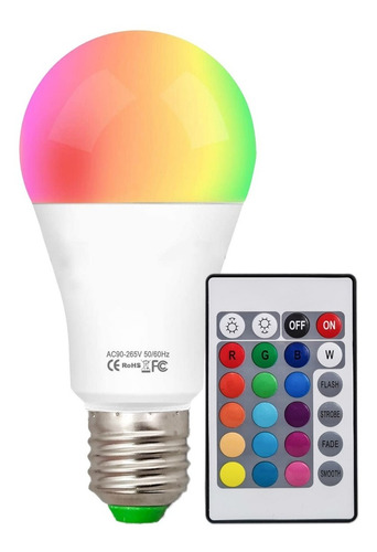 E27 3w Rgb Led Luz Bombilla Color Cambiar Lámpara Mando A Ir