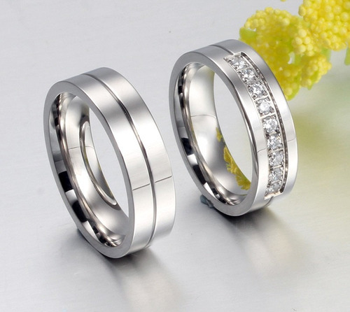 Anillo Elegante De Acero - Compromisos , Matrimonio