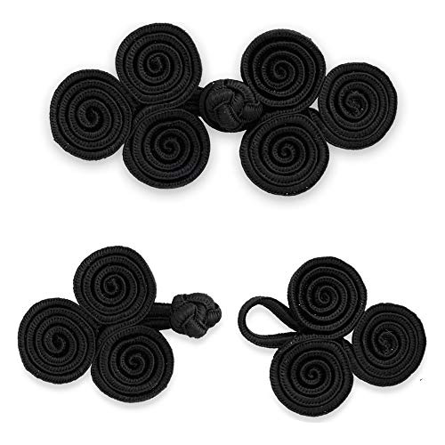 Botones De Cierre De Tela Vintage Negros Con Diseño De Ranas