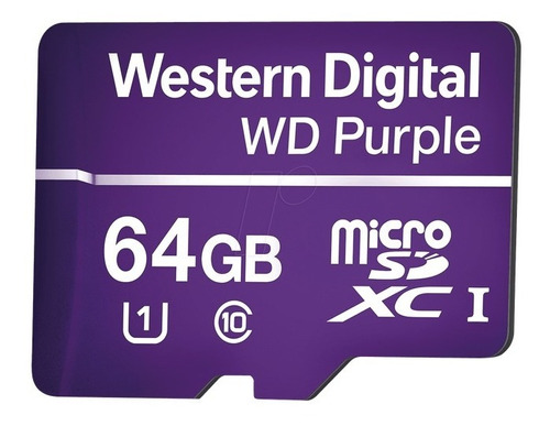 Memoria Microsd Wd 64 Gb Purple, Especial Videovigilancia