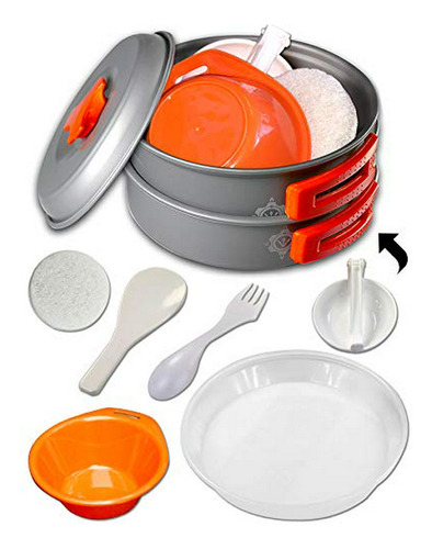 Camping Cookware Kits (10 Piece Set) - Bpa-free Non-stick An