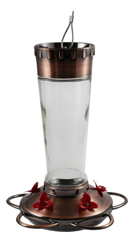 Chilipet Bebedero Alimentador Para Colibri P/nectar Comedero De 5 Puertos Y Con Botella De Cristal Capacidad De 384ml